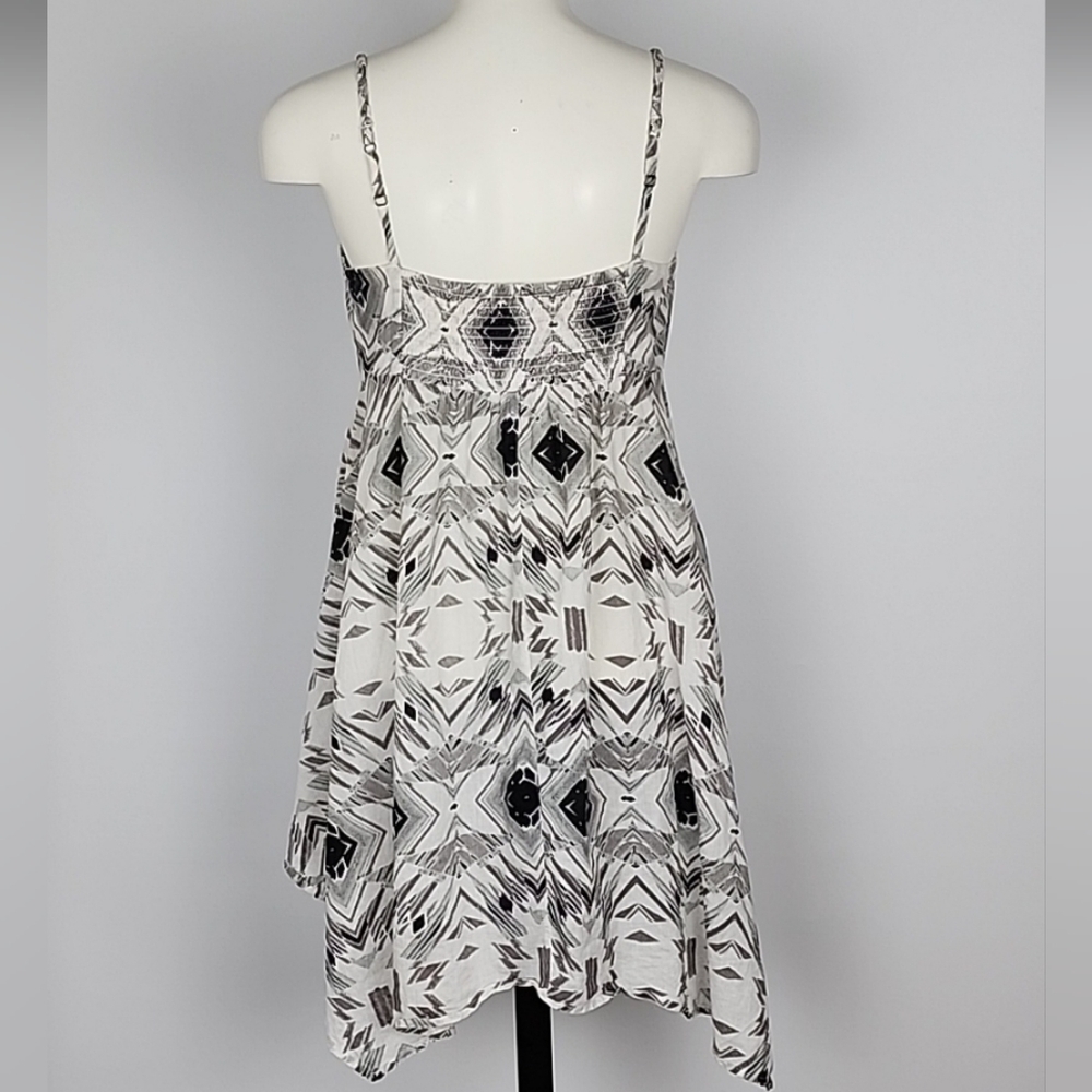 Volcom Asymmetrical Dress Adjustable Spaghetti Straps Patterned Cotton Size M - Picture 3 of 12